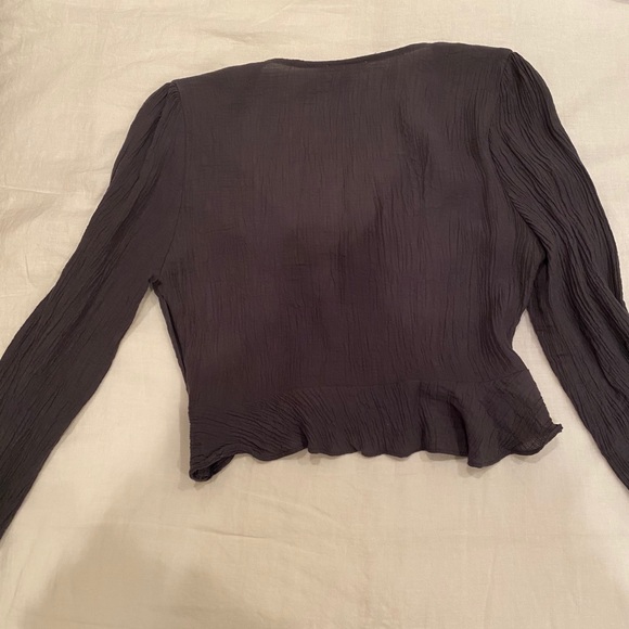 Linen washed green 70s crop top - Picture 4 of 5